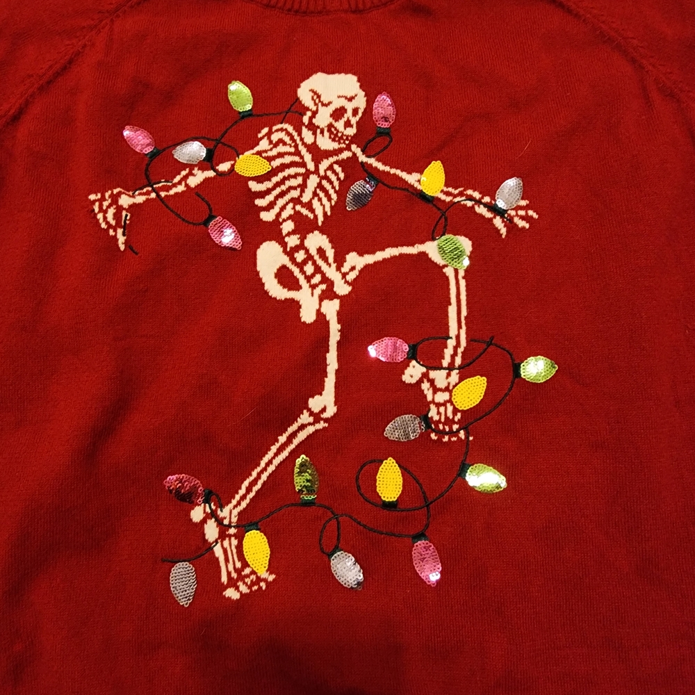 Torrid Red Skeleton Christmas Sweater - Picture 3 of 6